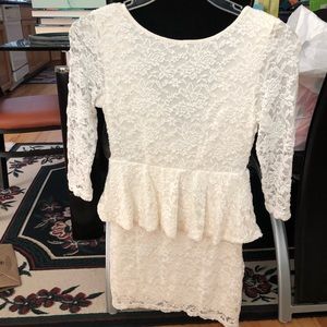 White lace peplum dress